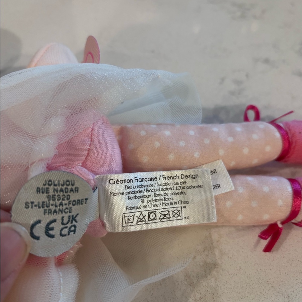 Jolijou Paris Demoiselles Tutu Pink & White Plush Baby Doll